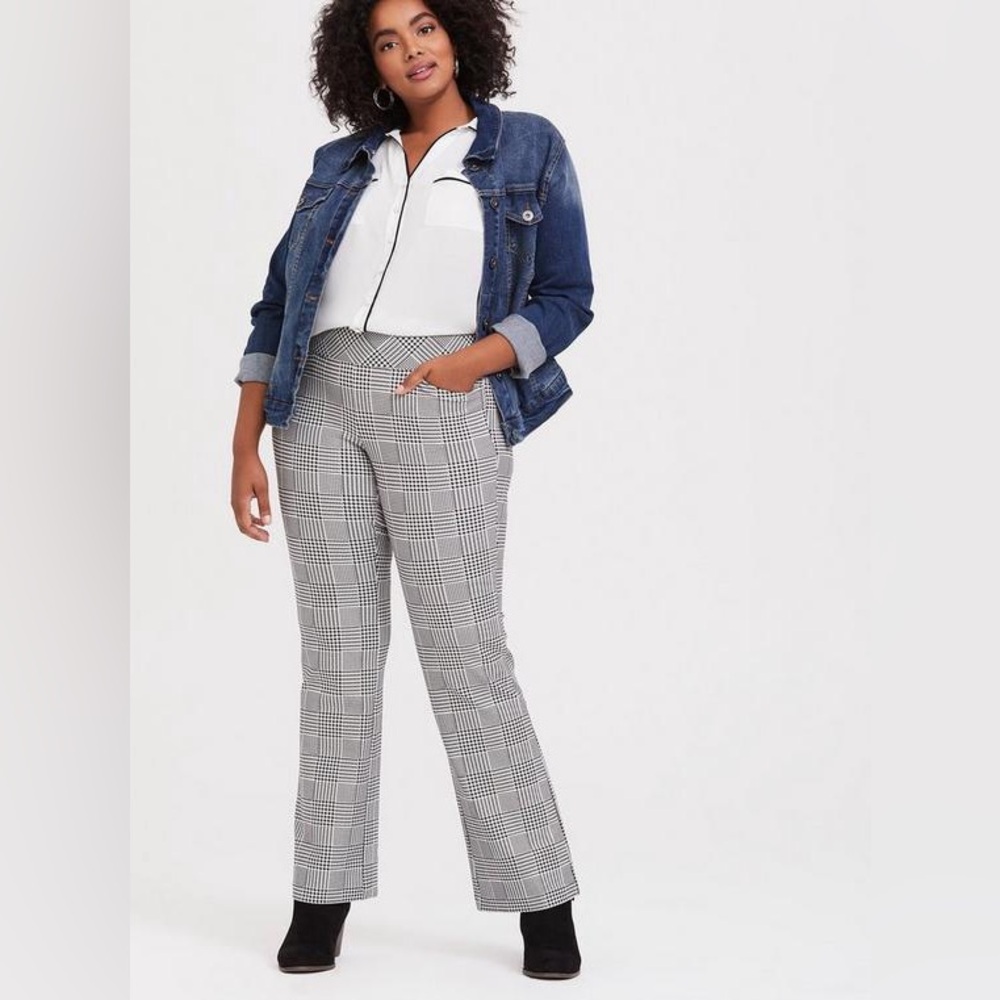 Torrid Plaid Studio Ponte Slim Fix Pixie Boot Pants